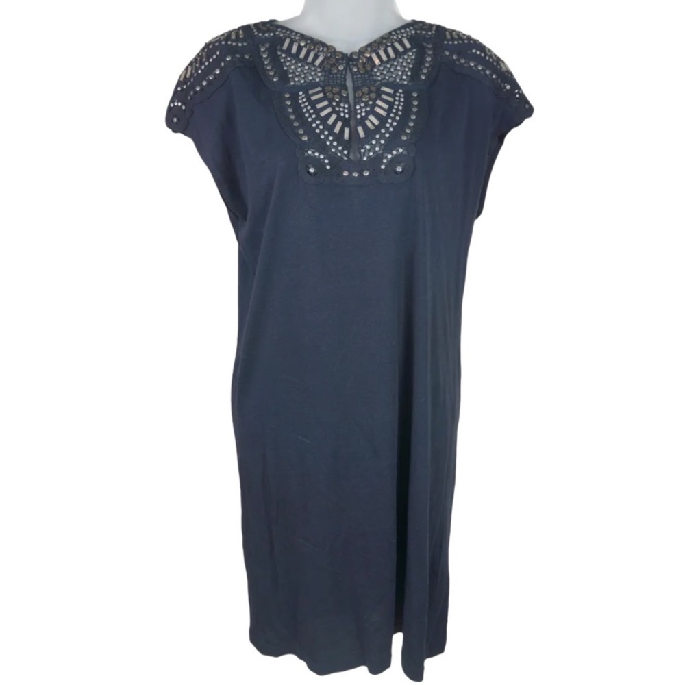 Women's Tory Burch Navy Cotton Cap Sleeve Dress